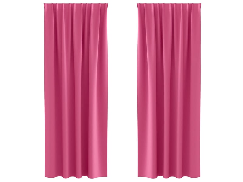  Lot de 2 rideaux occultants, rideaux black-out avec anneaux rose vif 225 x 140 cm cf44759  - Conforama A