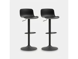 Lot de 2 tabourets de bar hauts pivotants et réglables bora bora - noir