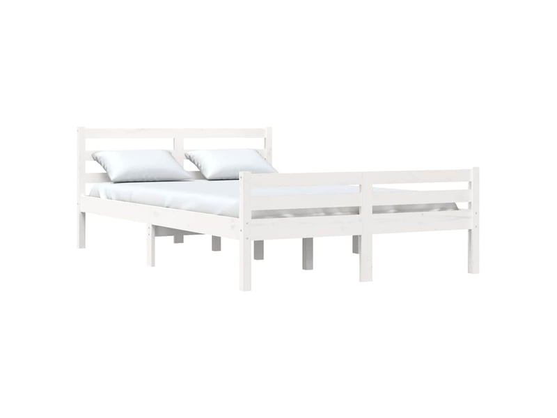  Lit double- lit adulte -  cadre de lit sans matelas blanc bois massif 135x190 cm  - Conforama B