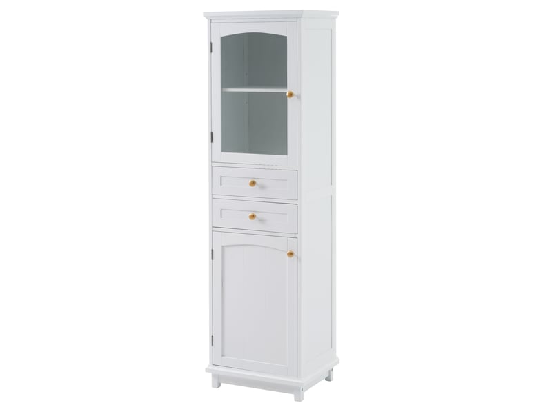  Colonne de salle de bain 2 portes 2 tiroirs en mdf blanc 45 x 36 x 160 cm  - Conforama B