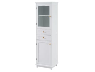 Colonne de salle de bain 2 portes 2 tiroirs en mdf blanc 45 x 36 x 160 cm