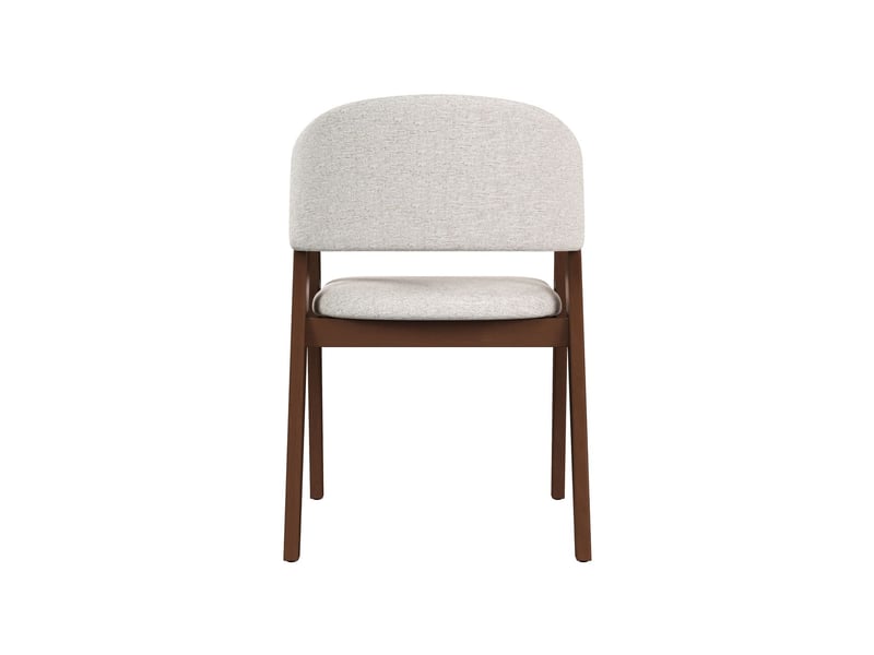  Lot de chaises 2 pièces structure en bois massif tissu en lin respirant assise confortable style moderne couleur noyer et beige avoine  - Conforama D
