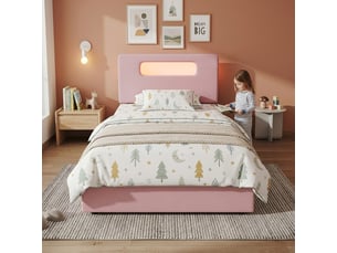 Lit avec rangement 90x200 cm <strong>HAUSS SPOLE</strong> <strong></strong> coloris rose
