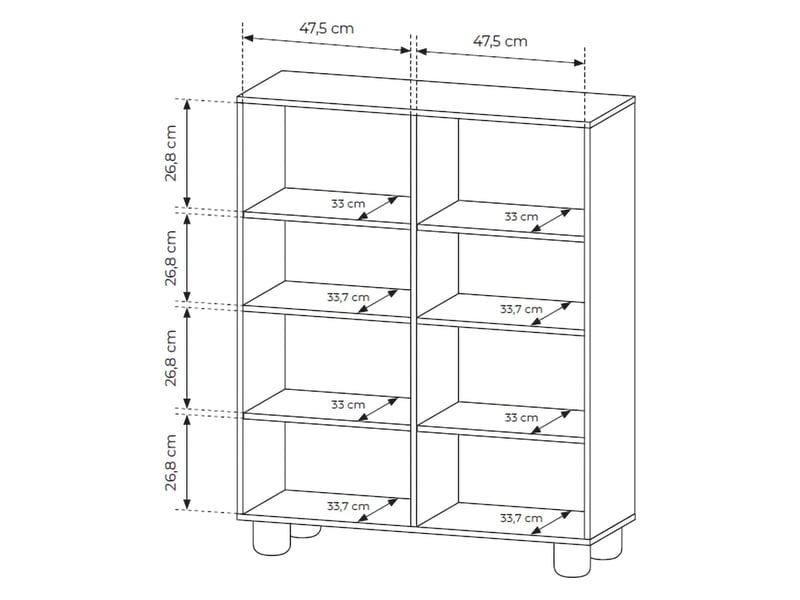  Crédence hamola, buffet 6 étagères, 100x38x125h cm chêne marron Hamola - Conforama C