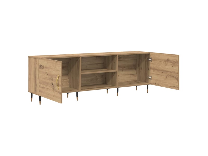  Meuble tv - banc tv - meuble de rangement 150 x 30 x 50 cm chêne artisanal bois d'ingénierie  - Conforama E