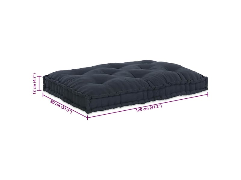  Coussin de canapé sur palette, coussin de chaise anthracite 120 x 80 x 12 cm tissu cf54214  - Conforama E