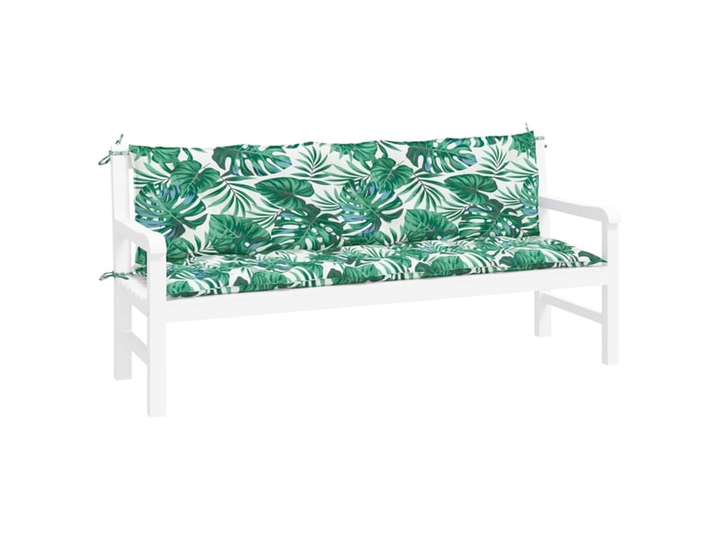 Lot de 2 coussins de banc de jardin, coussins d'assise motif de feuilles cf58667 - Conforama C