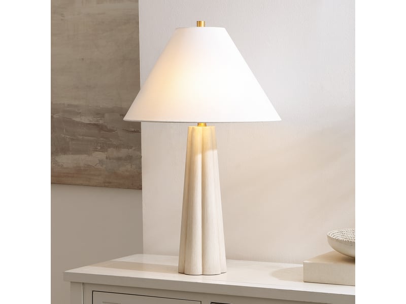  Lampe de table en métal blanc or  - Conforama B