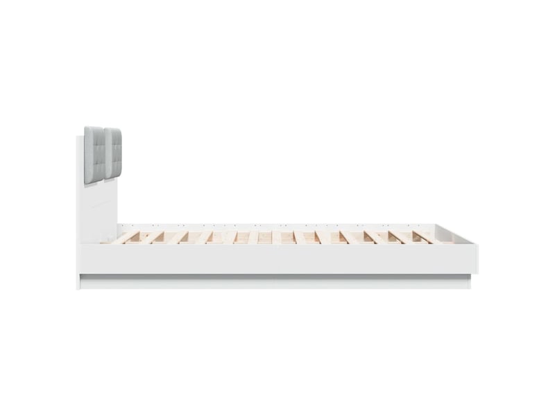 Lit double- lit adulte -  cadre de lit sans matelas blanc 150x200 cm  - Conforama D