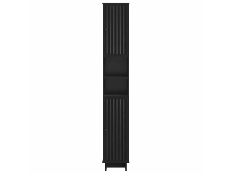  Colonne de salle de bain avec étagère ouverte ede noir  - Conforama D