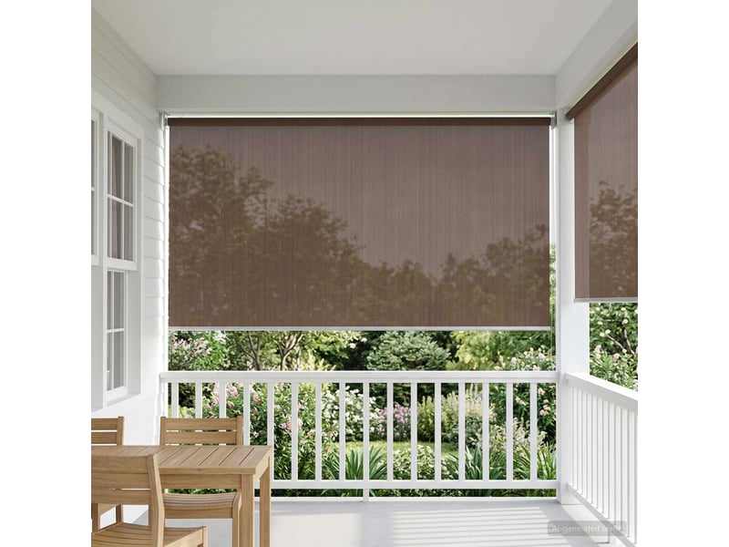  Store enrouleur extérieur, store à rouleau à 90% de blocage uv taupe hdpe cf45222  - Conforama C