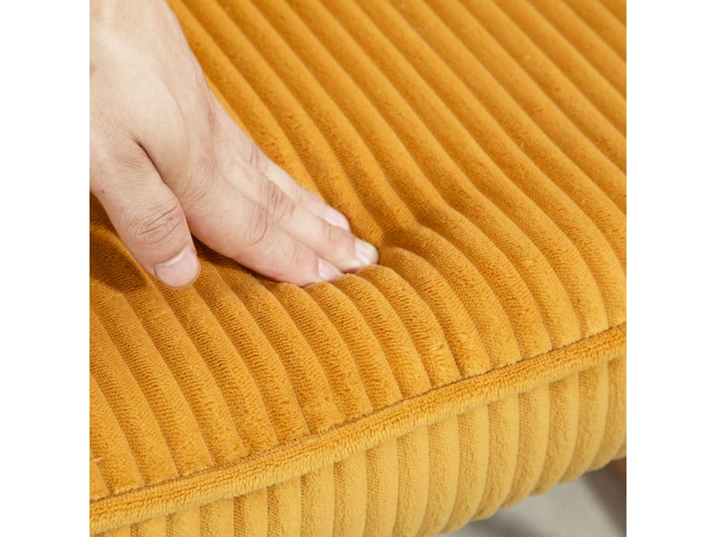  Fauteuil à bascule jaune en velours côtelé, fauteuil de relaxation pour salon et chambre, pieds en bois, charge 120 kg  - Conforama D
