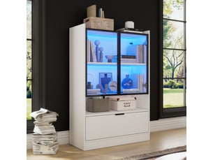Vitrine coloris blanc 20 étagère(s) - 80 cmx120 cm