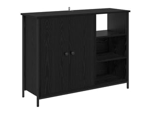 Buffet - bahut - meuble de rangement chêne noir 100 x 33 x 75 cm bois d'ingénierie