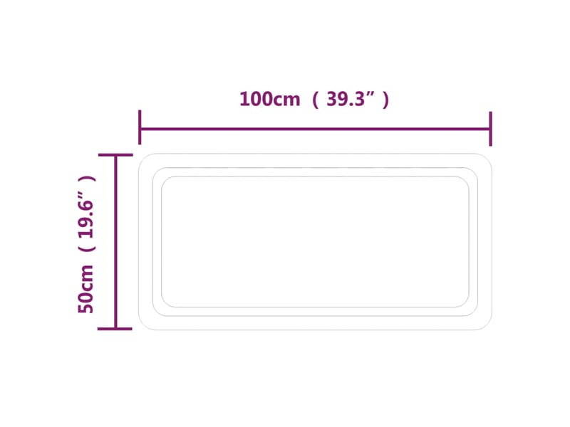  Miroir de salle de bain, miroir de toilette à led 50x100 cm cf62499  - Conforama E