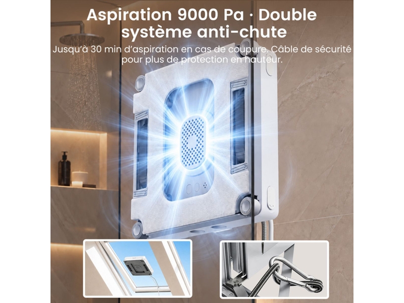  Robot lave vitre automatique w10 pro 9000 pa double réservoir 110 ml 5 modes 406392_AADNZ38038_6_DROPFR - Conforama B