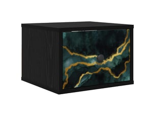 Table de chevet - cabinet de chevet - table de nuit mural wijhe chêne noir 36 x 33 x 25 cm