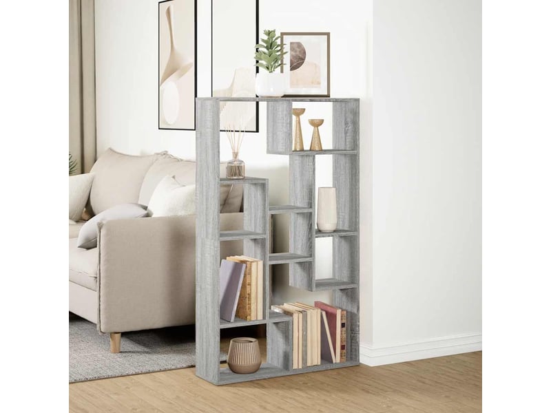  Bibliothèque, meuble de rangement salon sonoma gris 72x20x120,5 cm bois d'ingénierie  - Conforama D