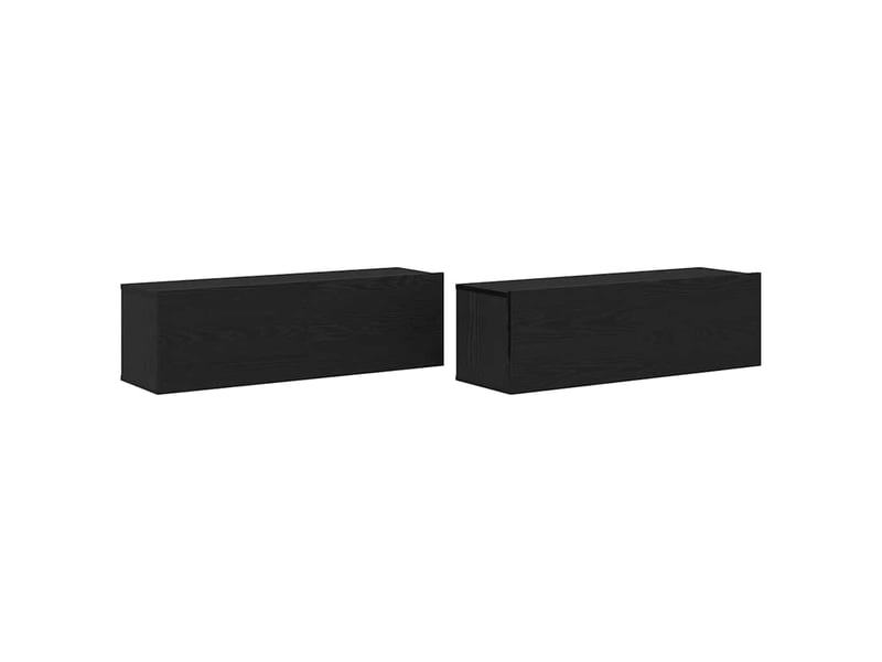  Meuble tv - banc tv - meuble de rangement 2 pcs noir bois d'ingénierie  - Conforama A