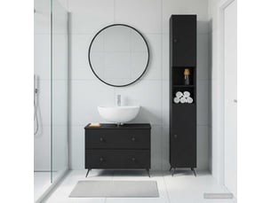 Ensemble de 2 meubles de salle de bain breda noir cf63098