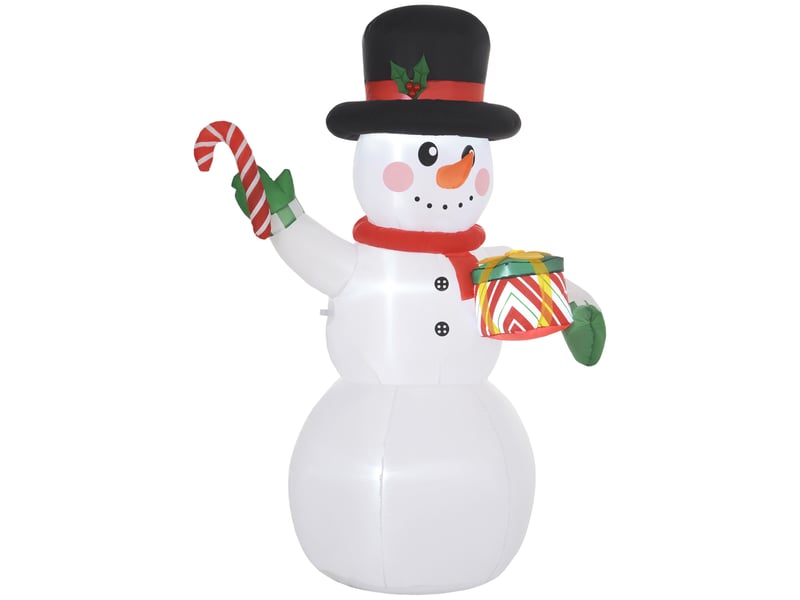  Bonhomme de neige gonflable de noël de 180 cm avec lumières led, intérieur et extérieur, matériel fixation et souffleur  - Conforama B