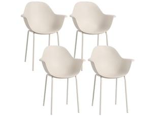Lot de 4 chaises de jardin en plastique et métal gris 59 x 55 x 84 cm