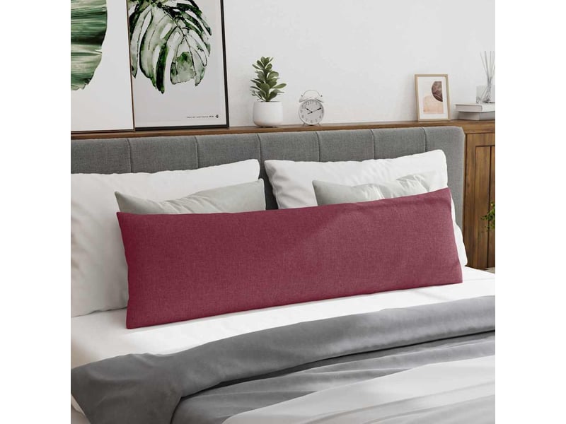 Lot de 2 coussins de canapé, coussins décoratifs tissu bordeaux 145 x 40 cm cf58795 - Conforama D