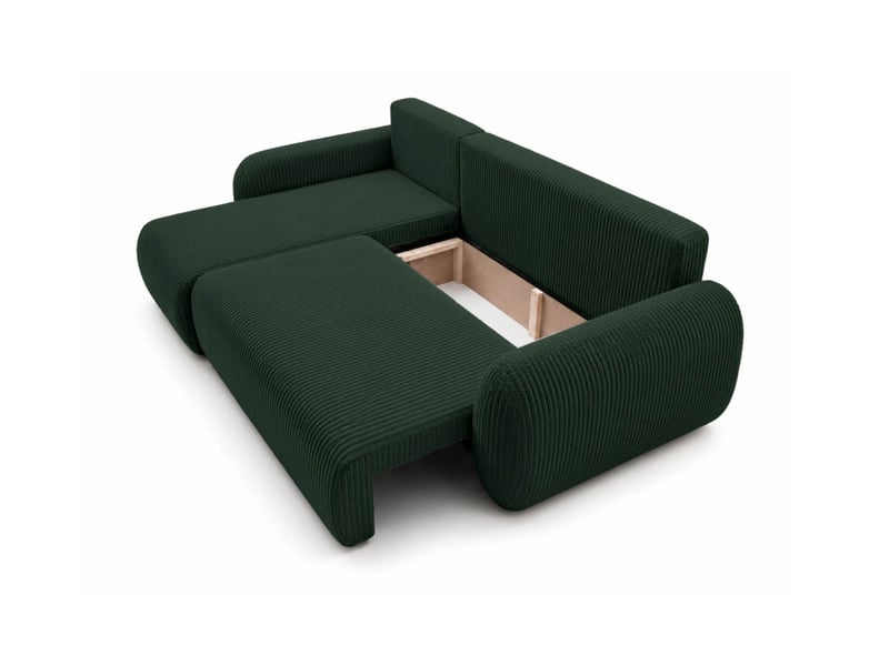  Alya - canapé d'angle convertible et réversible 3 places en velours côtelé  - Conforama D