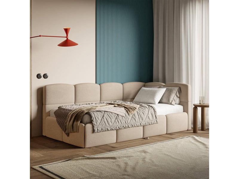 Selsey cloudy - lit rembourré - 170x185 cm - chenille beige - côté droit Cloudy - Conforama C