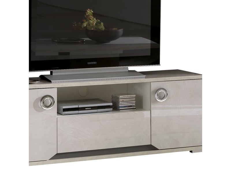  Meuble tv 2 portes 1 tiroir aspect ciment et gris anthracite - libeccio LIBECCIO - Conforama C
