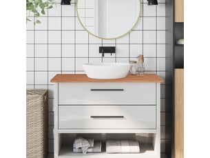 Comptoir de salle de bain, plan de travail 100x50x1,5 cm bois massif de hêtre cf65699