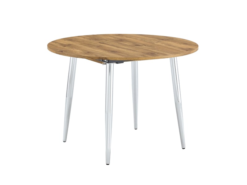 Table de salle à manger extensible ovale avec plateau arrondi et pieds métalliques antidérapants, 137 × 107 × 75 cm - Conforama A