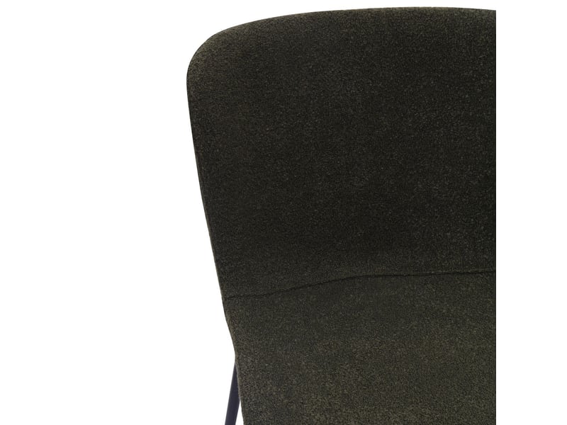  Lot de chaises 2 pièces chaise de salle à manger haute ronde revêtement en tissu pieds en métal  - Conforama D