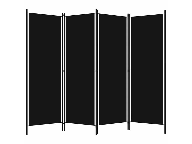  Paravent | cloison de séparation 4 panneaux noir 200x180 cm  - Conforama B