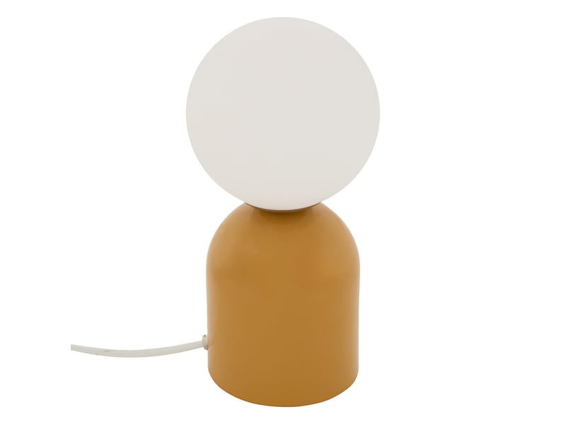  Lampe à poser avec globe opalin et base en acier 10x23 cm  - Conforama A