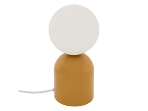 Lampe à poser avec globe opalin et base en acier 10x23 cm