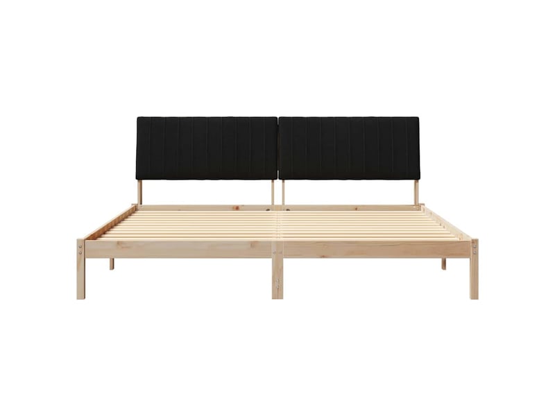 Lit double- lit adulte -  cadre de lit avec tête de lit marron 200 x 200 cm pin massif  - Conforama D