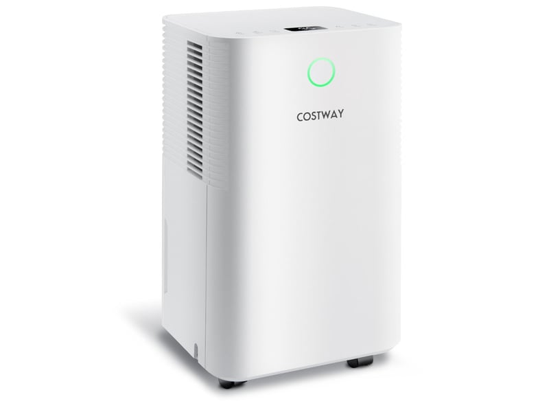  Déshumidificateur 14ljour et 2l réservoir 3 modes 2 vitesses design moderne pour pièces jusqu'à 15㎡ en plastique blanc 20_0011704  - Conforama A