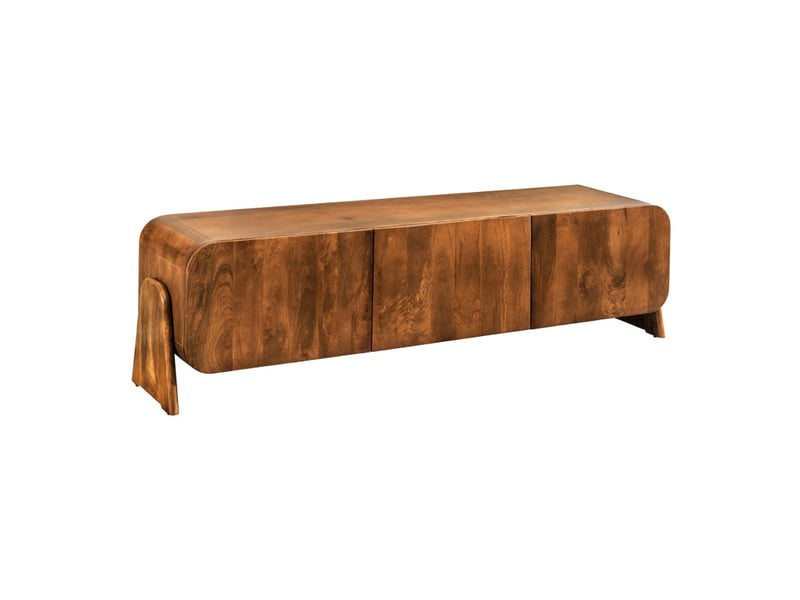  Meuble tv 160 cm bois massif marron – collection natura  - Conforama A