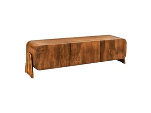 Meuble tv 160 cm bois massif marron – collection natura