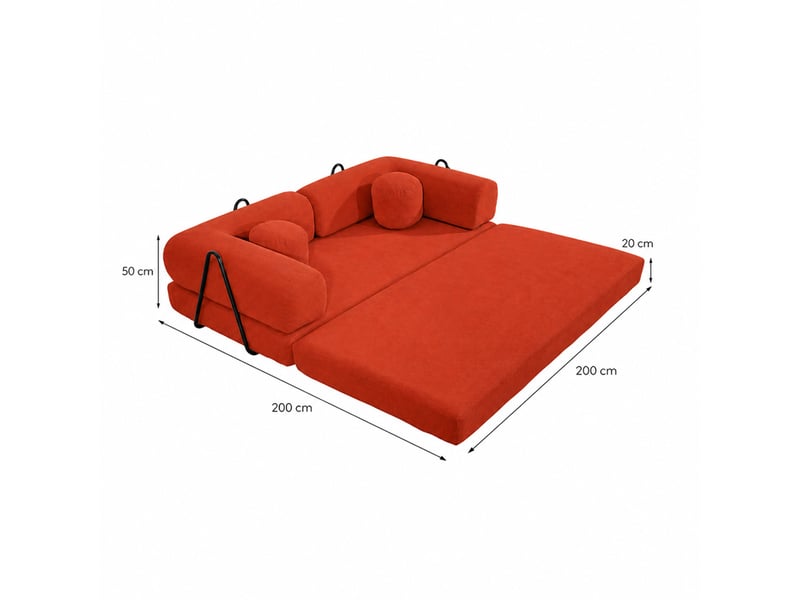  Canapé compressé convertible modulable 3 places en velours côtelé terracotta crosby  - Conforama D
