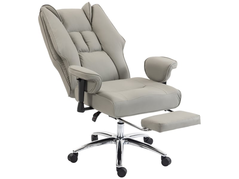 Chaise de bureau florinara ergonomique inclinable repose pieds gris clair - Conforama A