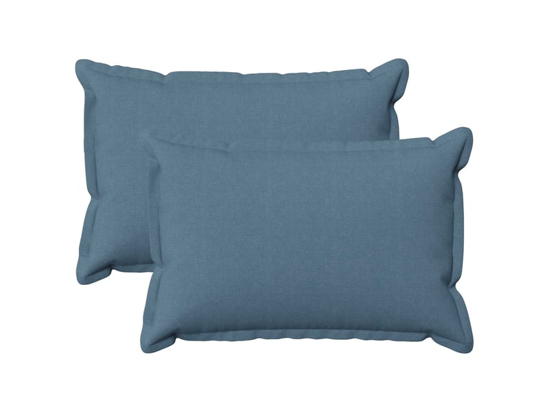 Lot de 2 coussins, coussins décoratifs houten bleu denim lin synthétique cf56476 - Conforama B