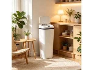 Poubelle de cuisine automatique, poubelle à capteur, poubelle de cuisine, poubelles verticales, blanc