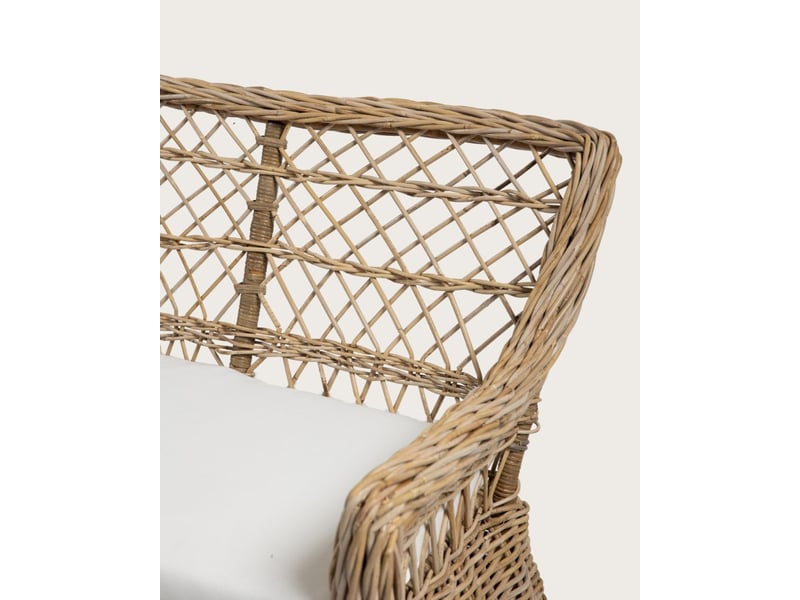  Asana - salon de jardin en rotin avec 1 banquette et 2 fauteuils  - Conforama E