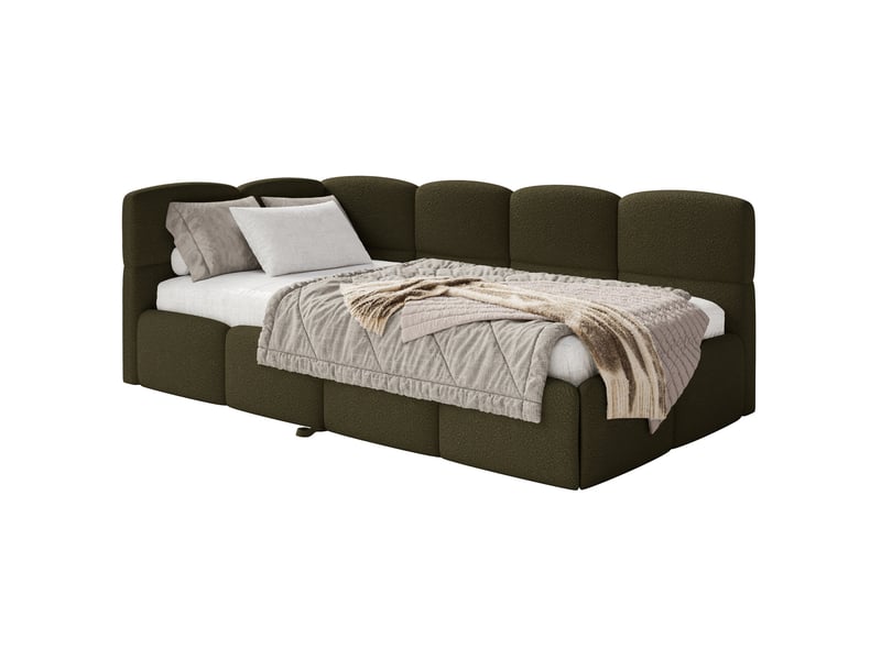  Selsey cloudy - lit rembourré - 170x185 cm - bouclé vert olive - côté gauche Cloudy - Conforama A