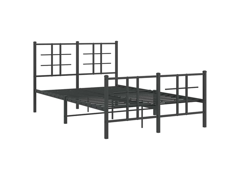  Lit double- lit adulte -  cadre de lit métal sans matelas avec pied de lit noir 120x190cm  - Conforama B