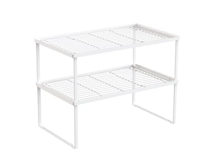 Étagères de rangement de cuisine empilables en métal – blanc