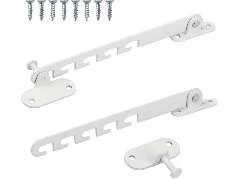  Entrebâilleur de fenêtre à battant, entrebailleur fenetre limiteur ouverture fenetre avec vis 16.5cm 2pcs  - Conforama A