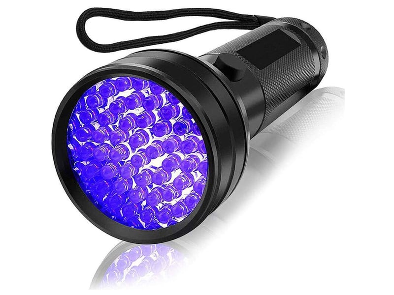 Lampe de poche uv lumière noire 51 led lampe à main mini détecteur d'urine ultraviolet po ur anim aux de compagnie pour faux billets de - Conforama E